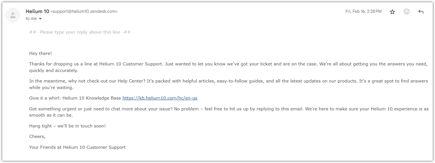 Helium 10 Customer Support